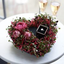 Corazón de espuma floral negro 33cm 2 piezas decoración de boda