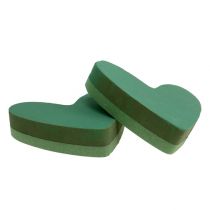 Artículo Material enchufable corazón floral espuma verde 24 cm x 25 cm 2 piezas