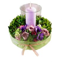 Artículo Aro de espuma floral con almohadilla para arreglo verde Ø24cm 2uds