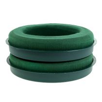 Artículo Anillo de espuma floral con cuenco verde Ø30cm H4,5cm 2 piezas