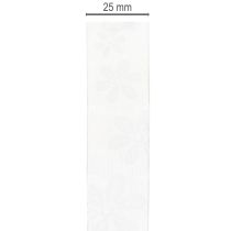 Artículo Cinta de organza, floral, para regalo, verde, 25 mm, 18 m