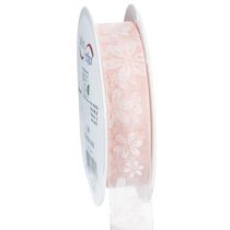 Artículo Cinta de organza, cinta floral para regalo, rosa, 25 mm, 18 m