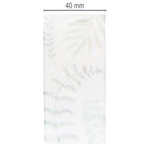 Artículo Cinta de organza, cinta de gasa, ramas frondosas, verde, 40 mm, 15 m