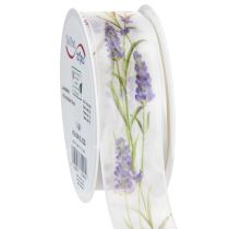 Artículo Cinta de organza, cinta de gasa, cinta decorativa, lavanda, 40 mm, 20 m