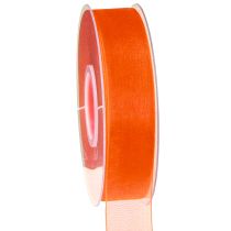 Artículo Cinta de organza cinta de regalo cinta naranja orillo 25mm 50m