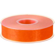 Artículo Cinta de organza cinta de regalo cinta naranja orillo 25mm 50m