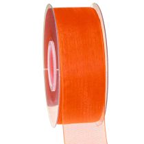 Artículo Cinta de organza cinta de regalo cinta naranja orillo 40mm 50m