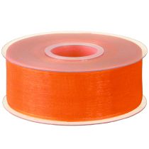Artículo Cinta de organza cinta de regalo cinta naranja orillo 40mm 50m