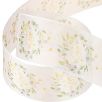 Artículo Cinta de organza para decoración de bodas «Love» blanca 40 mm 15 m