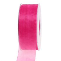 Artículo Cinta de organza cinta de regalo cinta rosa orillo 40mm 50m
