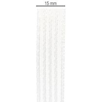 Artículo Cinta de organza a rayas, cinta de regalo, blanca, 15 mm, 20 m