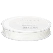 Artículo Cinta de organza a rayas, cinta de regalo, blanca, 15 mm, 20 m