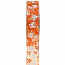 Artículo Cinta de organza mariposas 25mm cinta decorativa naranja cinta regalo 20m