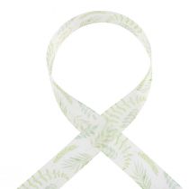 Artículo Cinta organza cinta gasa zarcillos hojas verdes 40mm 15m