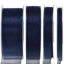 Artículo Cinta de organza cinta de regalo cinta azul oscuro orillo azul 50m