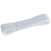 Artículo Cinta decorativa para regalo, cinta blanca con orillo, 25 mm, 3 m, 10 unidades