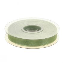 Artículo Cinta de organza verde para regalo con orillo verde lima 15 mm 50 m