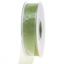Cinta de organza cinta de regalo verde orillo verde lima 25mm 50m