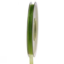 Artículo Cinta de organza cinta de regalo verde borde tejido verde oliva 6mm 50m
