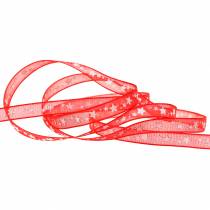 Artículo Cinta de organza con estrella roja 6mm 20m