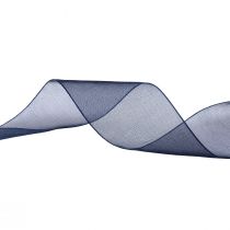 Artículo Cinta de organza cinta de regalo cinta azul oscuro orillo azul 40mm 50m