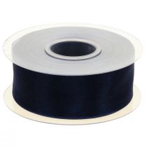 Artículo Cinta de organza cinta de regalo cinta azul oscuro orillo azul 40mm 50m