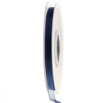Artículo Cinta de organza cinta de regalo cinta azul oscuro orillo azul 6mm 50m