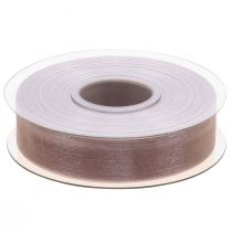 Artículo Cinta de organza cinta de regalo cinta beige orillo topo 25mm 50m