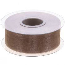 Artículo Cinta de organza cinta de regalo cinta beige borde tejido topo 40mm 50m