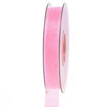 Artículo Cinta de organza cinta de regalo cinta rosa orillo 15mm 50m