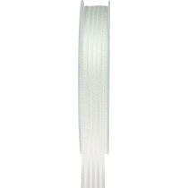Artículo Cinta de organza con rayas cinta de regalo blanca 15mm 20m