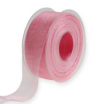 Artículo Cinta de organza cinta de regalo cinta rosa orillo 40mm 50m