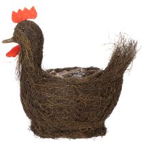 Artículo Cesta de Pascua con decoración de enredaderas y pollitos, 36 cm