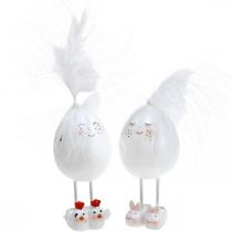 Huevos de decoración de Pascua con pantuflas, primavera, feliz huevo de Pascua, huevos con cara 2 piezas