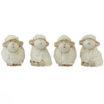 Artículo Decoración de Pascua oveja decoración de cerámica Pascua crema 9,5×6×9cm 4ud