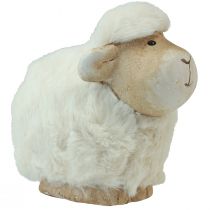 Artículo Decoración de Pascua oveja decoración de cerámica Pascua crema 9,5×6×9cm 4ud