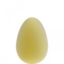 Artículo Huevo de Pascua decoración huevo plástico amarillo claro flocado 25cm