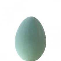 Huevo de Pascua plástico verde grisáceo huevo decorativo verde flocado 25cm