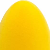 Huevo de Pascua flocado amarillo H25cm huevos decorativos Decoración de Pascua