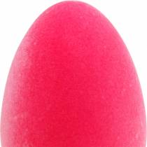 Artículo Huevo de Pascua rosa H25cm huevo flocado decoración de Pascua decoración de huevos