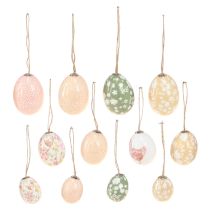 Artículo Huevos de Pascua plástico con gallina verde marrón 3,5-5,5cm 24 piezas