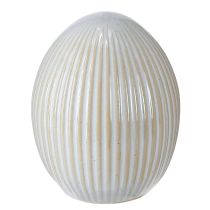Artículo Huevos de Pascua con ranuras Cerámica decorativa Huevo blanco gris 7,5×9cm 4 piezas