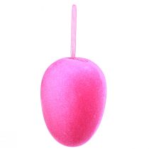 Artículo Huevos de Pascua para colgar flocados 4 colores 9,5 cm 8 piezas