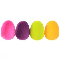 Artículo Huevos de Pascua para colgar, color verde, amarillo, rosa, baya, 11 cm, 4 unidades