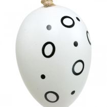 Huevos de Pascua con anillos y puntos, decoración de primavera, decoración de Pascua monocromática 6 piezas