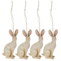Artículo Figura conejito de pascua para colgar decoración pascua poliresina H9.5cm 4pcs