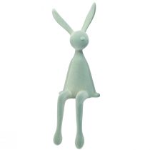 Artículo Taburete con borde de conejito de Pascua para sentarse, segunda opción, flocado en gris y verde, 56 cm