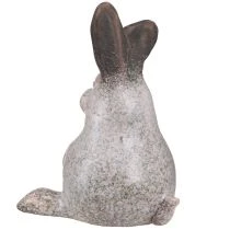 Artículo Conejo de Pascua Conejo de Cerámica Sentado Marrón Blanco 13x12x18cm