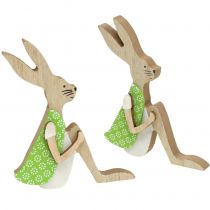 Artículo Conejito de Pascua de madera sentado 11cm 8uds