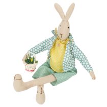 Artículo Conejo de Pascua de tela, conejo con ropa, decoración de Pascua, conejito joven H46cm